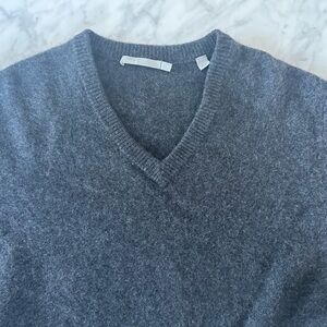 Vince Charcoal V-Neck Cashmere Sweater